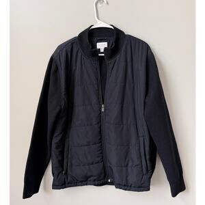 Infinity LinearFlex Men’s Hybrid Mixed Media Sweater Jacket Pockets Black Size L